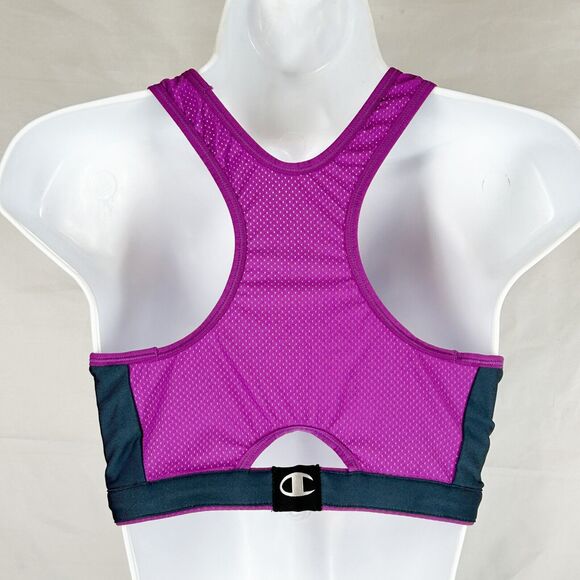 REVERSIBLE Champion Athletic Top S/M Purple Mesh Gray Solid Racerback 2 in 1 - Picture 8 of 8